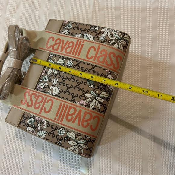 Cavalli Class Tan and Cream Floral Tote $98 - Picture 7 of 9